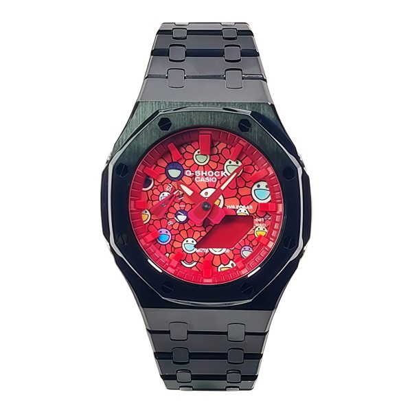 Кастомные часы Casio G-Shock Тёмное Сияние Улыбчивый Лик, вид сбоку. CasiOAK Custom, кастомные часы Casio ручная сборка